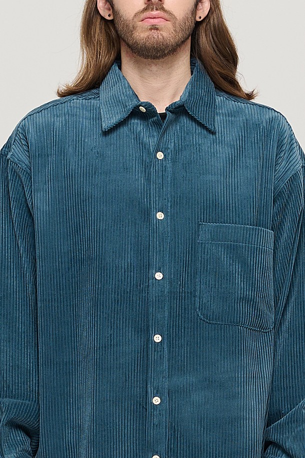 CARGOBROS - 긴팔셔츠 - Y2K STYLE CORDUROY OVER SHIRT (GREEN)