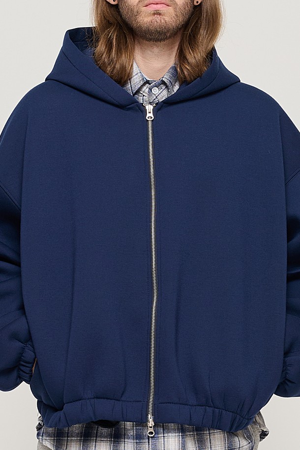 CARGOBROS - 후디 - WIDE BALLOON HOODED ZIP-UP (NAVY)