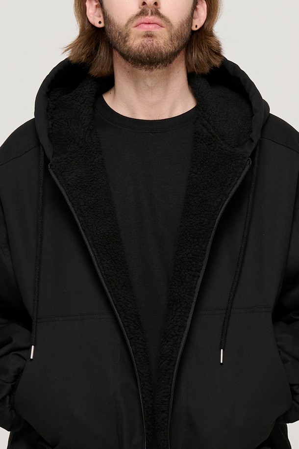 CARGOBROS - 블루종/점퍼 - WOOL OVER HOOD JUMPER (BLACK)