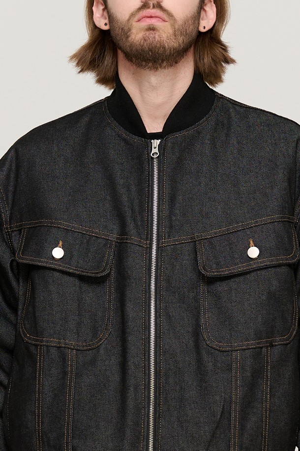 CARGOBROS - 블루종/점퍼 - NON-FACE DENIM BLOUSON WORK JUMPER (BLACK)