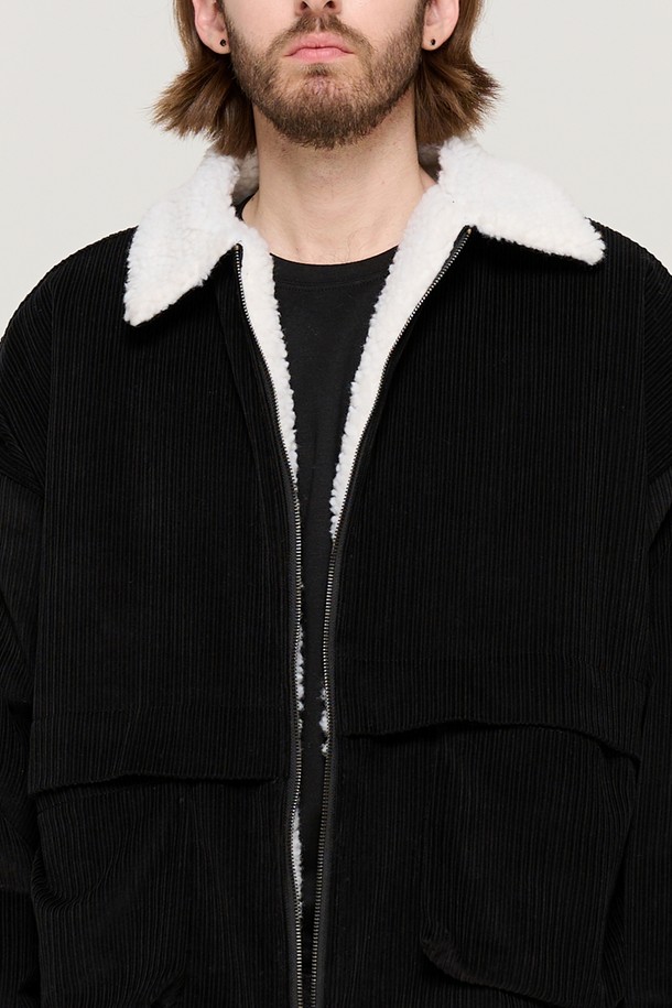 CARGOBROS - 블루종/점퍼 - CORDUROY TRACKER WOOL WOLK JUMPER (BLACK)