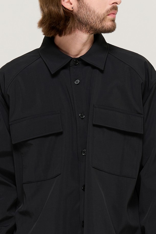 CARGOBROS - 긴팔셔츠 - TWO POCKET NYLON NAPPING SHIRT (BLACK)