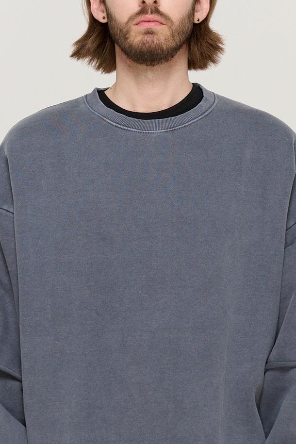 CARGOBROS - 스웨트셔츠 - PIGMENT WASHED LAYERED MTM (NAVY)