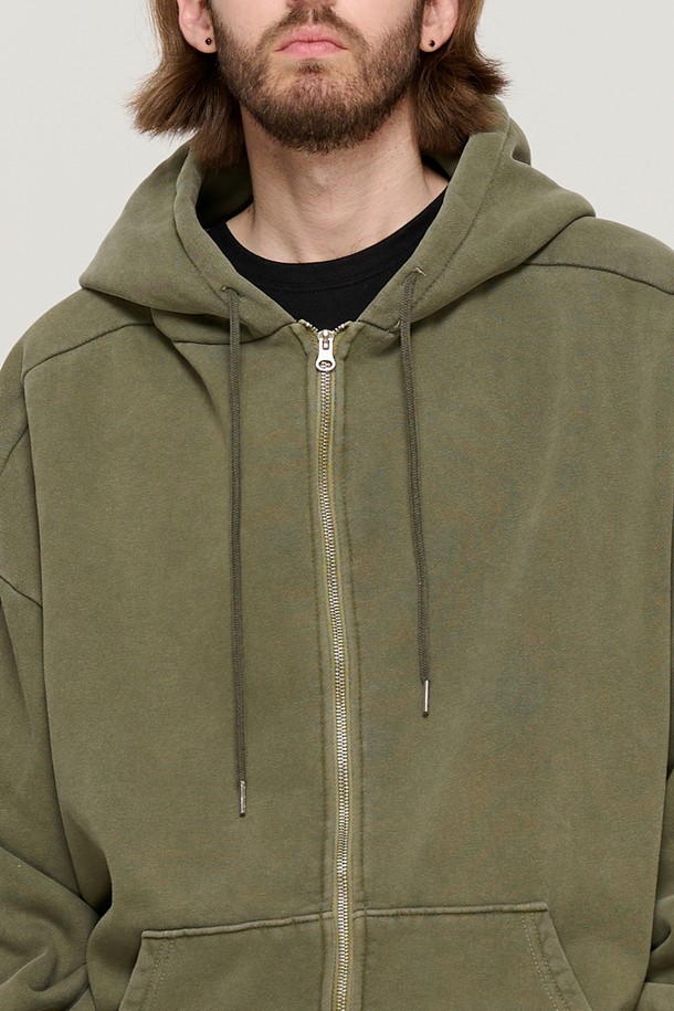 CARGOBROS - 후디 - PIGMENT DYING HOOD ZIP-UP (KHAKI)