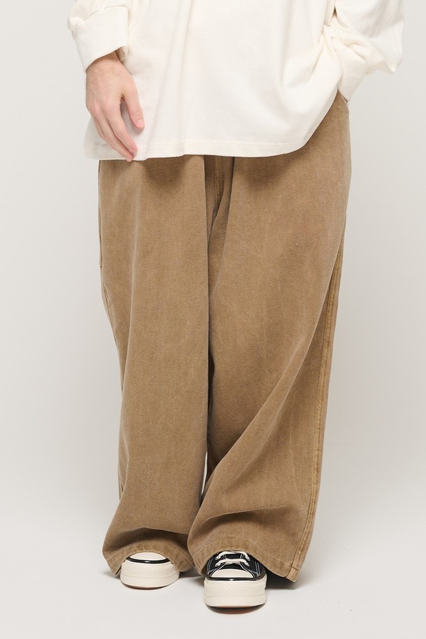 CARGOBROS - 캐주얼팬츠 - CB PIGMENT MULTI POCKET BANDING PANTS (BROWN)