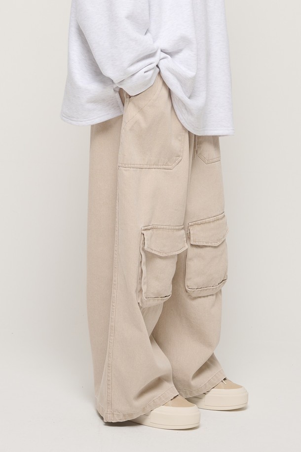 CARGOBROS - 캐주얼팬츠 - CB PIGMENT POCKET WORK PANTS (BEIGE)