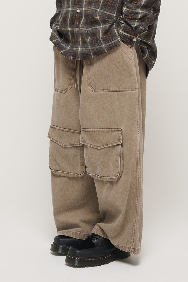 CARGOBROS - 캐주얼팬츠 - CB PIGMENT POCKET WORK PANTS (BROWN)