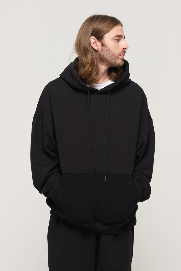 CARGOBROS - 후디 - Y2K STYLE BASIC OVERSIZED HOODIE T-SHIRT (BLACK)