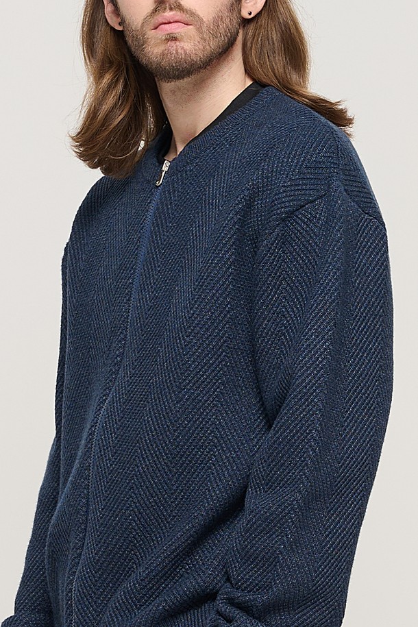 CARGOBROS - 가디건 - WASHABLE 2-WAY KNIT HACHI CARDIGAN (NAVY)