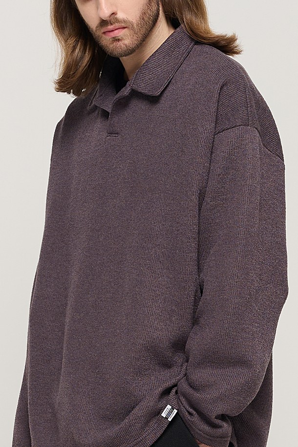 CARGOBROS - 스웨터 - CB COLLAR OVER KNIT (BROWN)