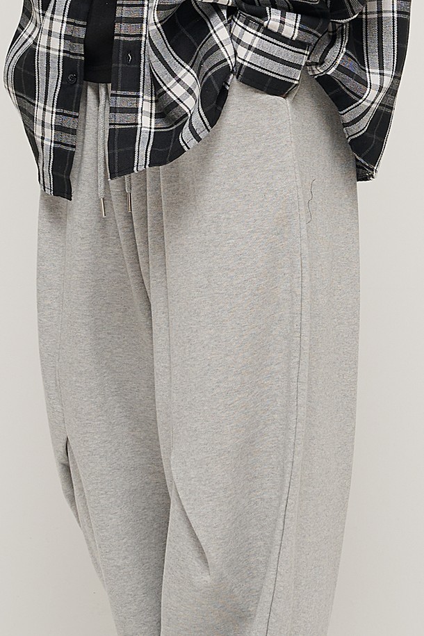 CARGOBROS - 캐주얼팬츠 - SIDE INCISION WIDE BALLOON PANTS (GRAY)