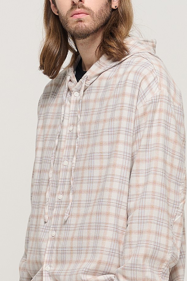 CARGOBROS - 긴팔셔츠 - VINTAGE HOOD TARTAN CHECK SHIRT (IVORY)