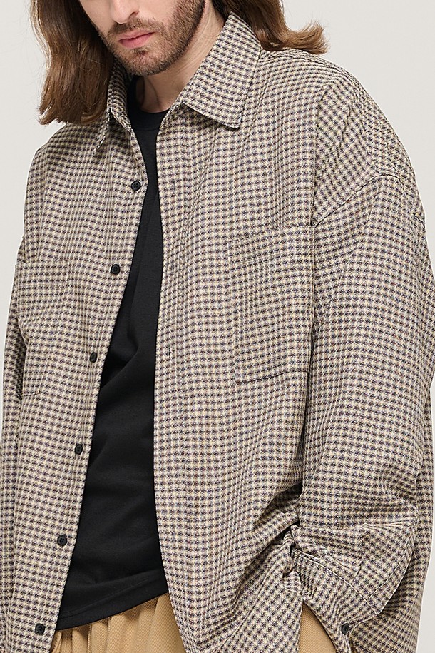 CARGOBROS - 긴팔셔츠 - WESTERN GINGHAM OVER CHECK SHIRT (BROWN)