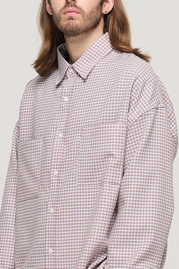 CARGOBROS - 긴팔셔츠 - WESTERN GINGHAM OVER CHECK SHIRT (PURPLE)