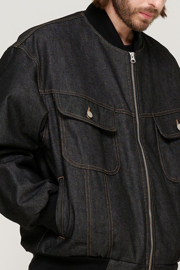 CARGOBROS - 블루종/점퍼 - NON-FACE DENIM BLOUSON WORK JUMPER (BLACK)