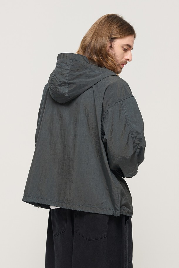 CARGOBROS - 블루종/점퍼 - BIG POCKET PIGMENT WASHED WINDBREAKER VINTAGE JACKET (CHARCHOL)