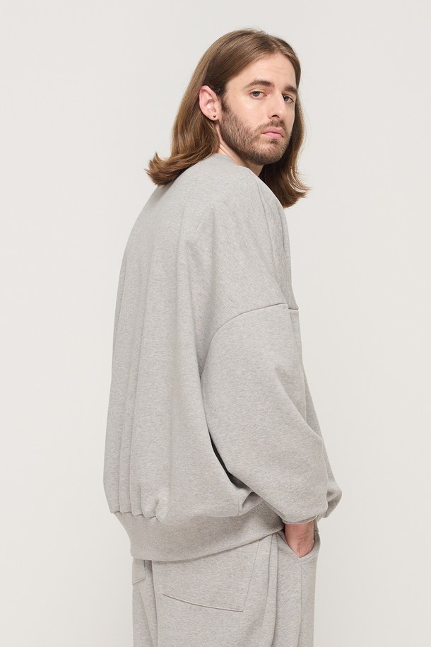 CARGOBROS - 스웨트셔츠 - ROUND NECK POINT RAGLAN TERRY SWEATSHIRT (GRAY)