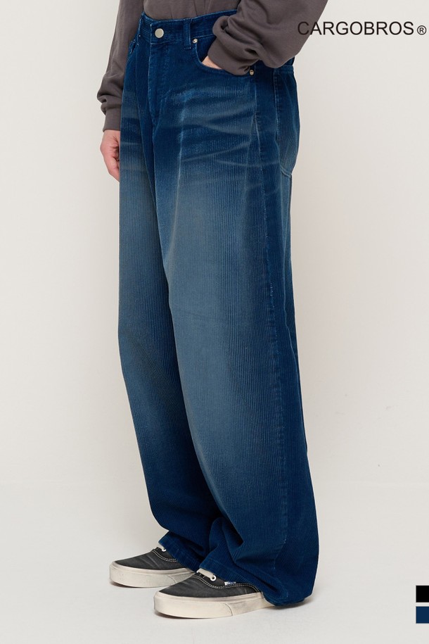 CARGOBROS - 캐주얼팬츠 - WASHED CORDUROY BALLOON PANTS (NAVY)