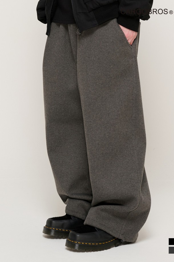 CARGOBROS - 캐주얼팬츠 - WOOL WIDE STRING SWEAT PANTS (CHARCOAL)