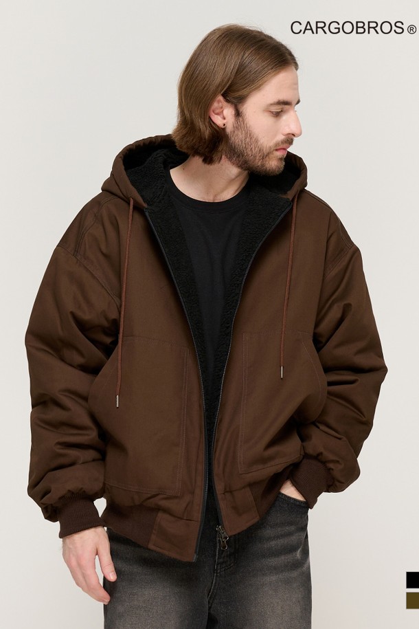 CARGOBROS - 블루종/점퍼 - WOOL OVER HOOD JUMPER (BROWN)