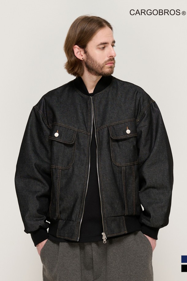 CARGOBROS - 블루종/점퍼 - NON-FACE DENIM BLOUSON WORK JUMPER (BLACK)