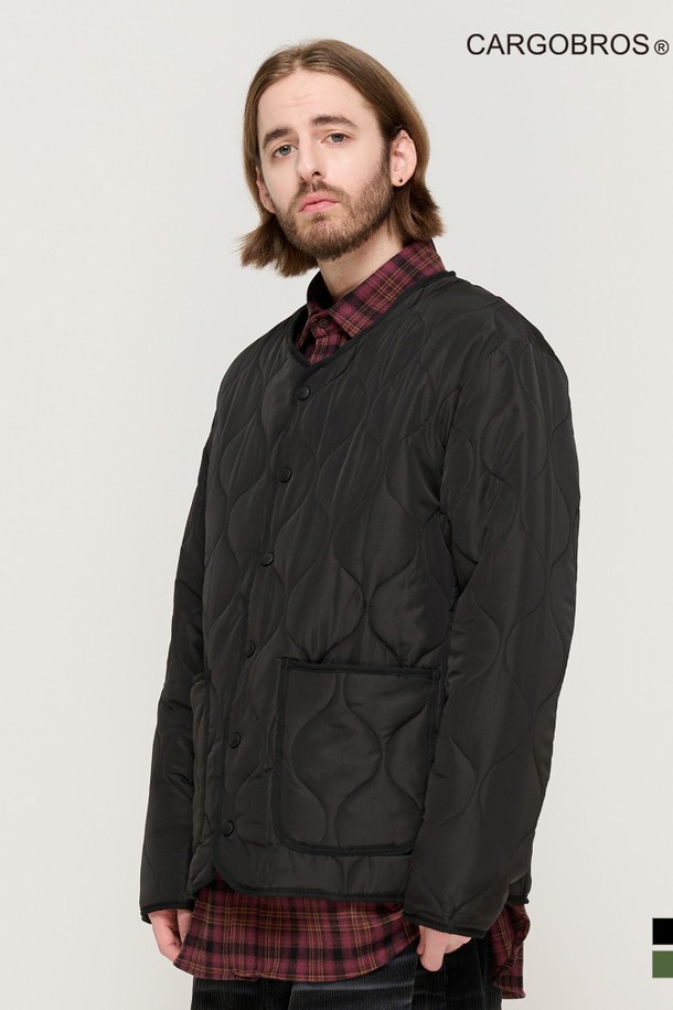 CARGOBROS - 블루종/점퍼 - WARM-UP BASIC QUILTING JACKET (BLACK)