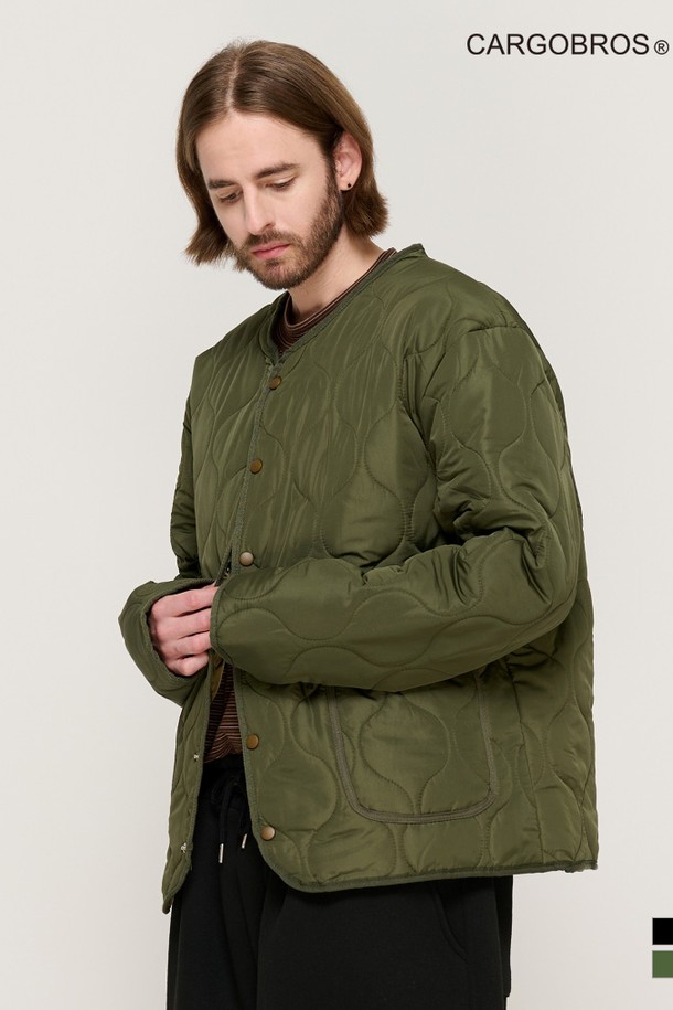 CARGOBROS - 블루종/점퍼 - WARM-UP BASIC QUILTING JACKET (KHAKI)