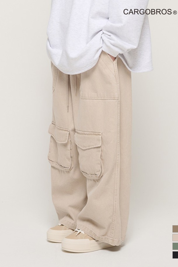 CARGOBROS - 캐주얼팬츠 - CB PIGMENT POCKET WORK PANTS (BEIGE)