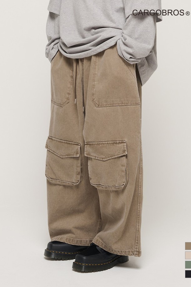 CARGOBROS - 캐주얼팬츠 - CB PIGMENT POCKET WORK PANTS (BROWN)