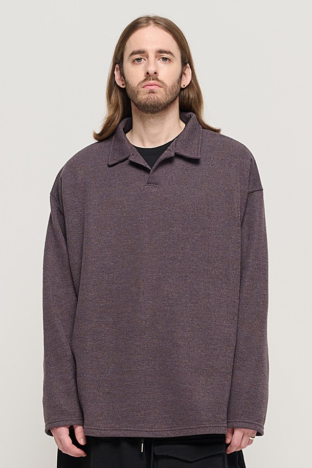 CARGOBROS - 스웨터 - CB COLLAR OVER KNIT (BROWN)