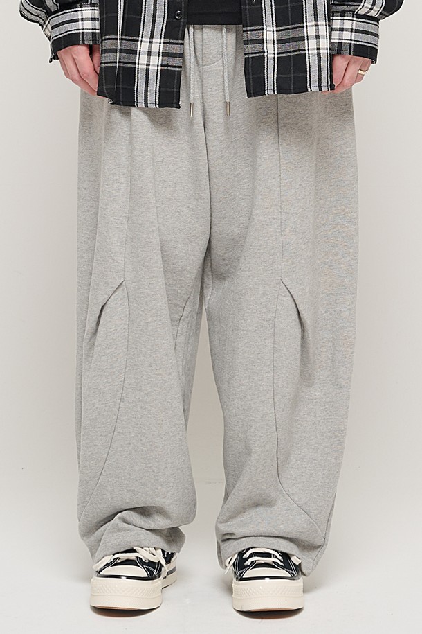 CARGOBROS - 캐주얼팬츠 - SIDE INCISION WIDE BALLOON PANTS (GRAY)