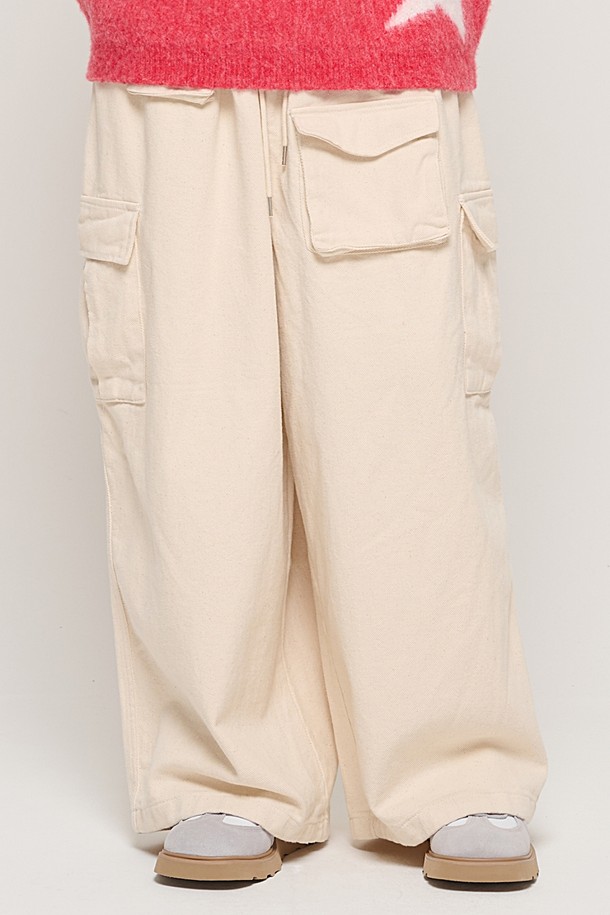 CARGOBROS - 캐주얼팬츠 - CB MULTI CARGO BANDING PANTS (CREAM)