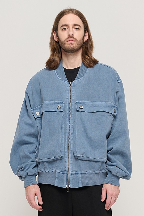 CARGOBROS - 블루종/점퍼 - VINTAGE PIGMENT POCKET POINT WORK JACKET (BLUE)