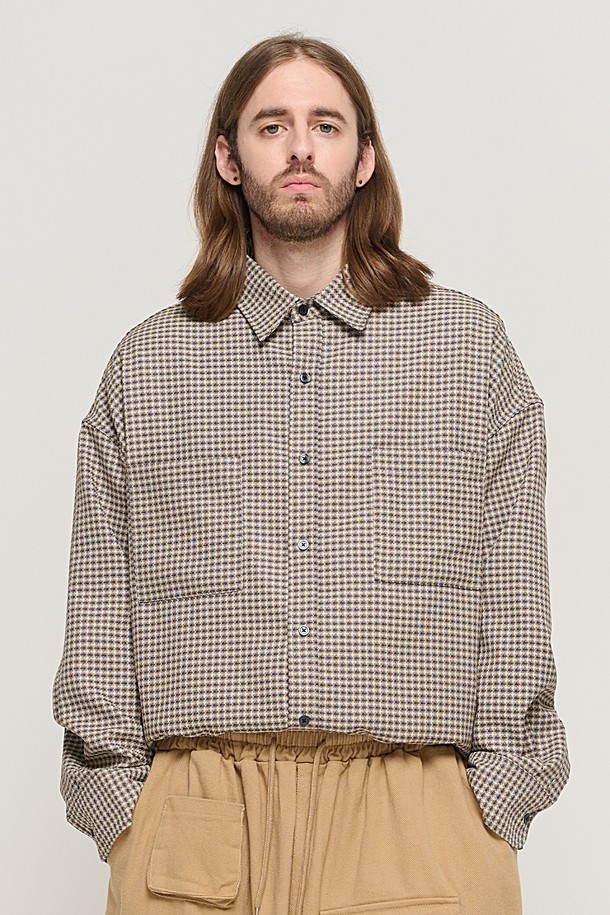 CARGOBROS - 긴팔셔츠 - WESTERN GINGHAM OVER CHECK SHIRT (BROWN)