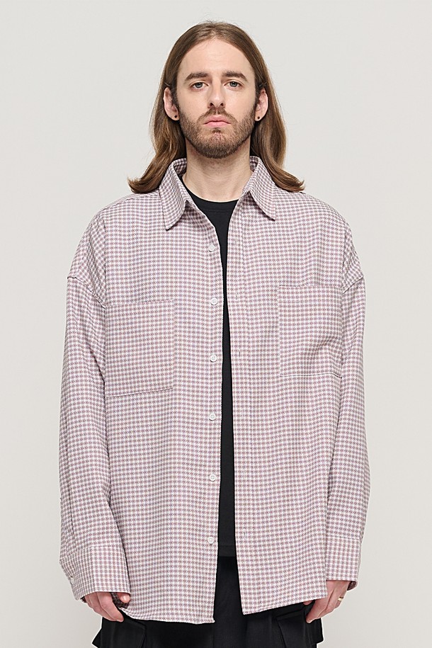 CARGOBROS - 긴팔셔츠 - WESTERN GINGHAM OVER CHECK SHIRT (PURPLE)