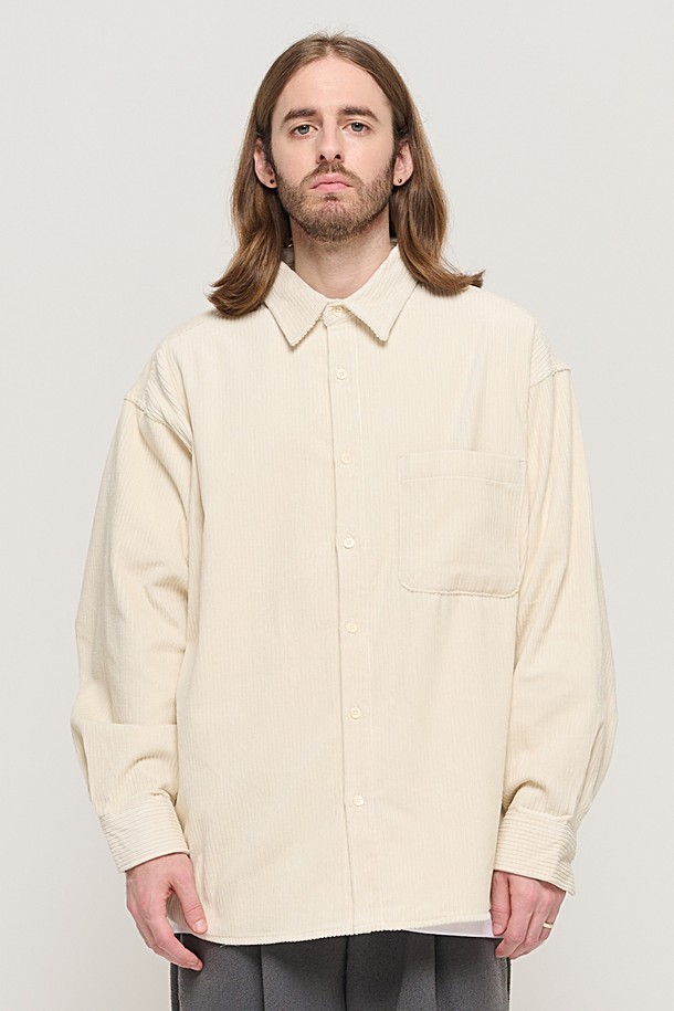 CARGOBROS - 긴팔셔츠 - Y2K STYLE CORDUROY OVER SHIRT (IVORY)