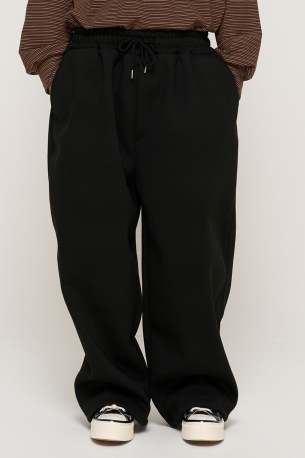 CARGOBROS - 캐주얼팬츠 - WOOL WIDE STRING SWEAT PANTS (BLACK)