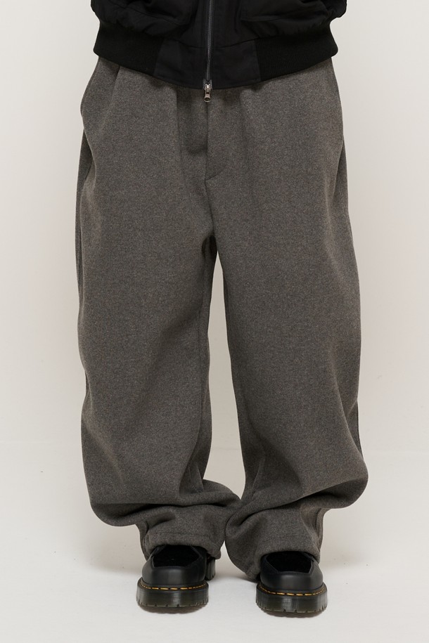 CARGOBROS - 캐주얼팬츠 - WOOL WIDE STRING SWEAT PANTS (CHARCOAL)