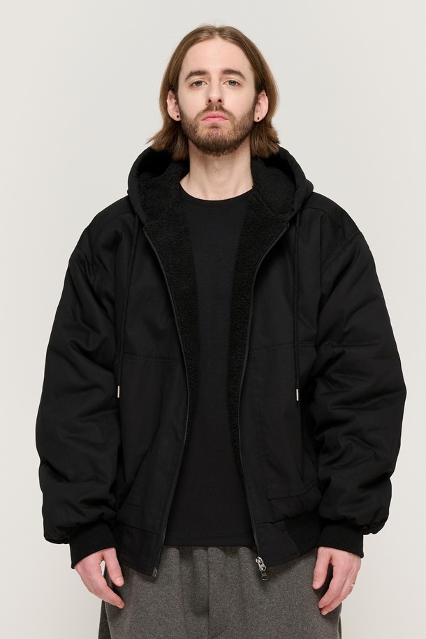 CARGOBROS - 블루종/점퍼 - WOOL OVER HOOD JUMPER (BLACK)