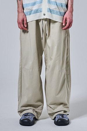 스트링 와이드코튼 벌룬팬츠 (그레이)