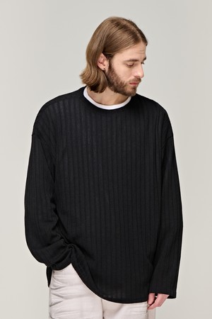 CB RIBBED ROUND OVER KNIT (BLACK)