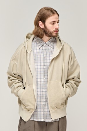 CB PIGMENT PADDED OVER HOOD ZIP UP (BEIGE)