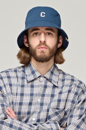 CB LOGO ROUND BUCKET HAT (NAVY)