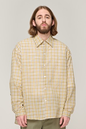 CB BREAD SEERSUCKER CHECK SHIRT (MUSTARD)