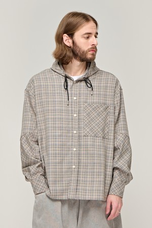 CB CHECK HOOD SHIRT (BEIGE)