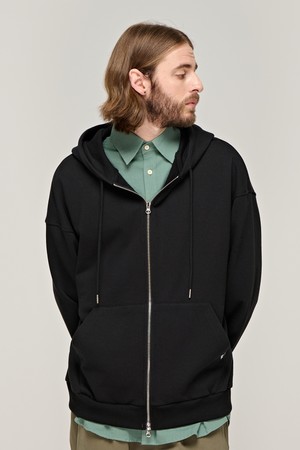 CB 2WAY OVER SWEAT HOOD ZIP UP (BLACK)