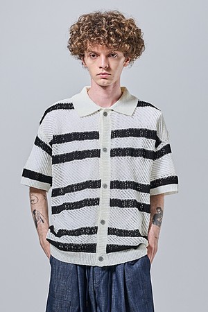 스카시 넷 가디건 반팔니트 (블랙)