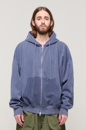 CB PIGMENT PADDED OVER HOOD ZIP UP (BLUE)