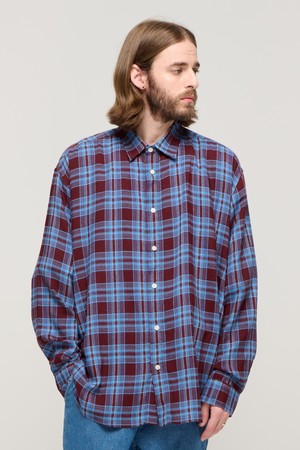 CB FORMING OVER CHECK SHIRT (WINE)