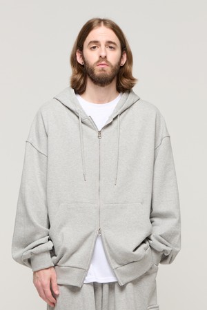 CB 2WAY OVER SWEAT HOOD ZIP UP (GRAY)